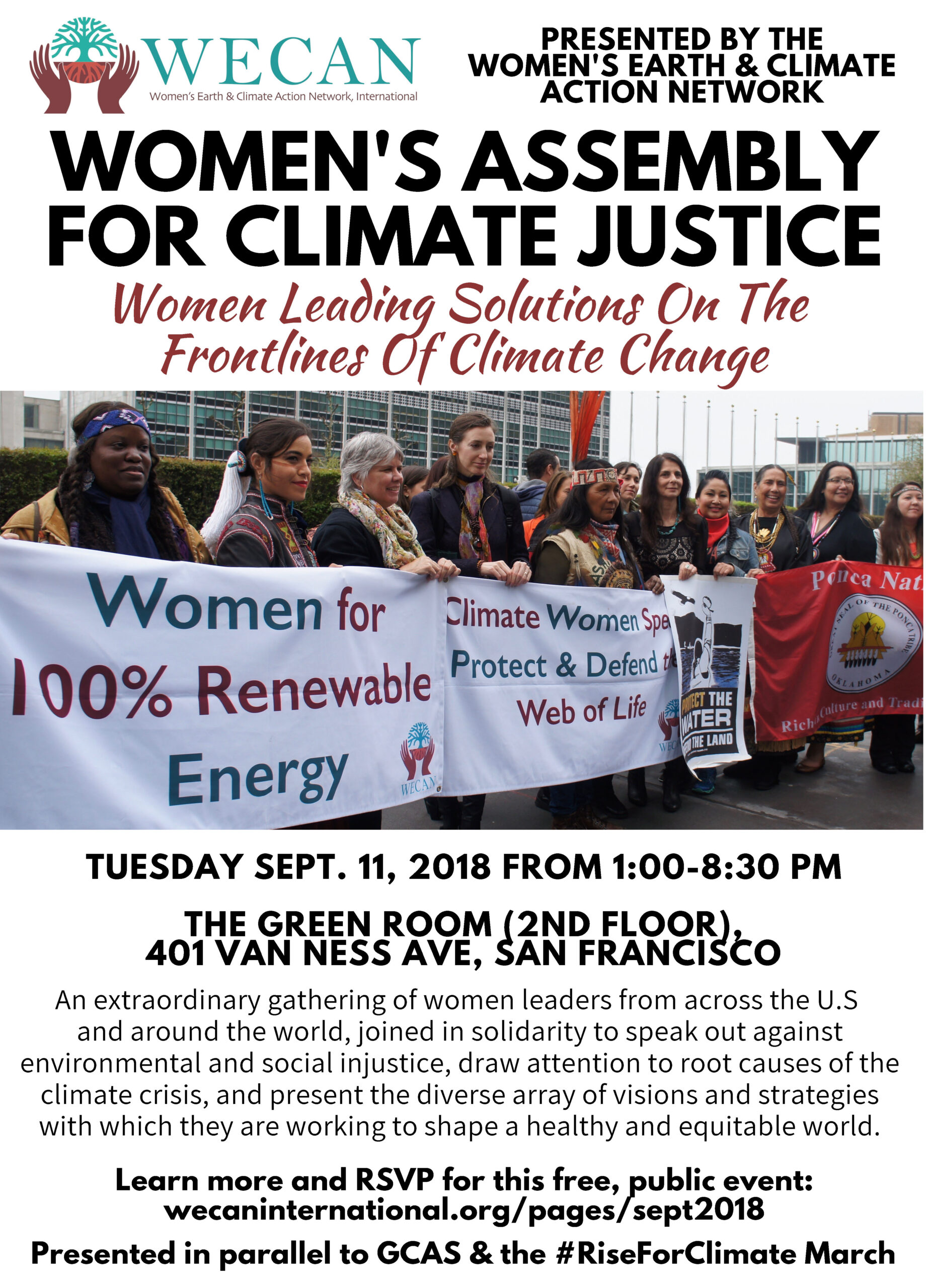 You are currently viewing Join us 9/11 for the Women’s Assembly for Climate Justice